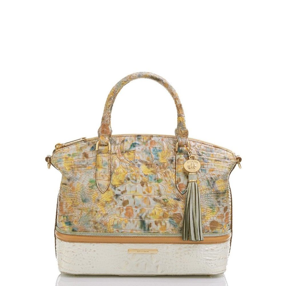 Reposh from NEW…BRAHMIN DUXBURY LEATHER SATCHEL POPPY PRINT